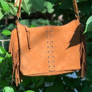 Minnetonka Boho Suede Crossbody with Fringe